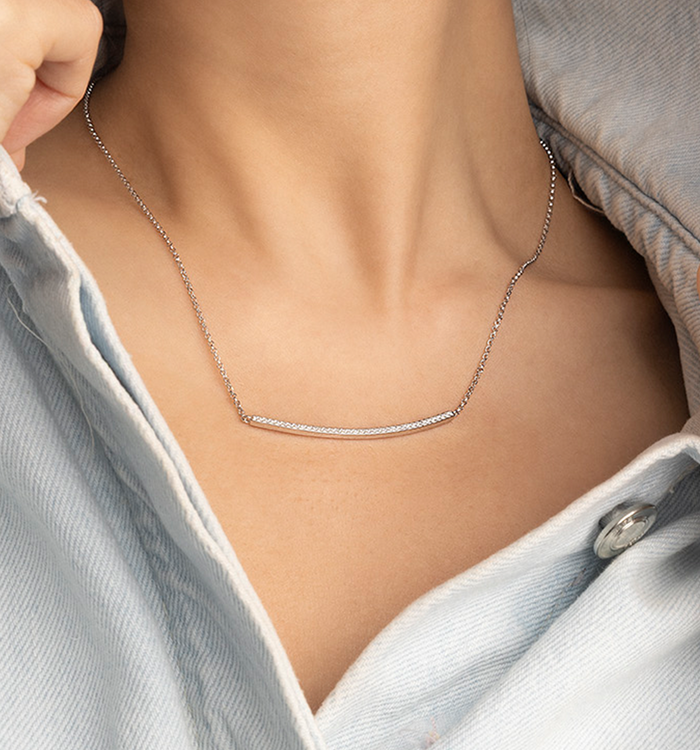 Apm Monaco Collier Ajustable Arc Serti