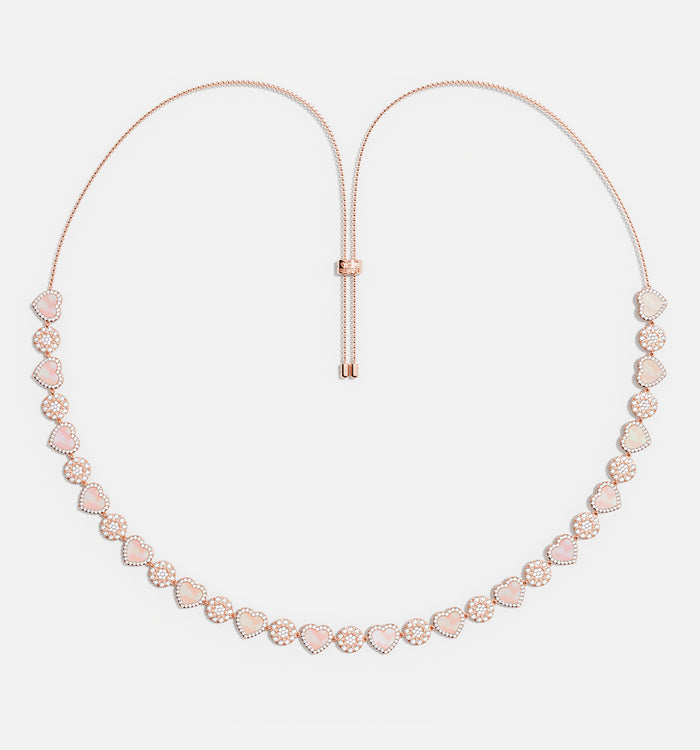 apm monaco Collier Ajustable Cœurs Nacre Rose