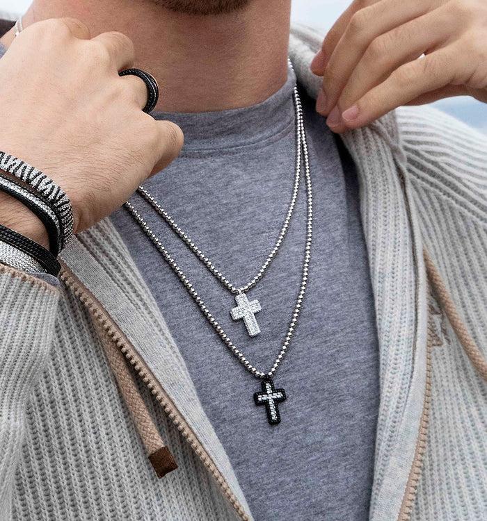 Apm Monaco Collier Ajustable Croix Pavé