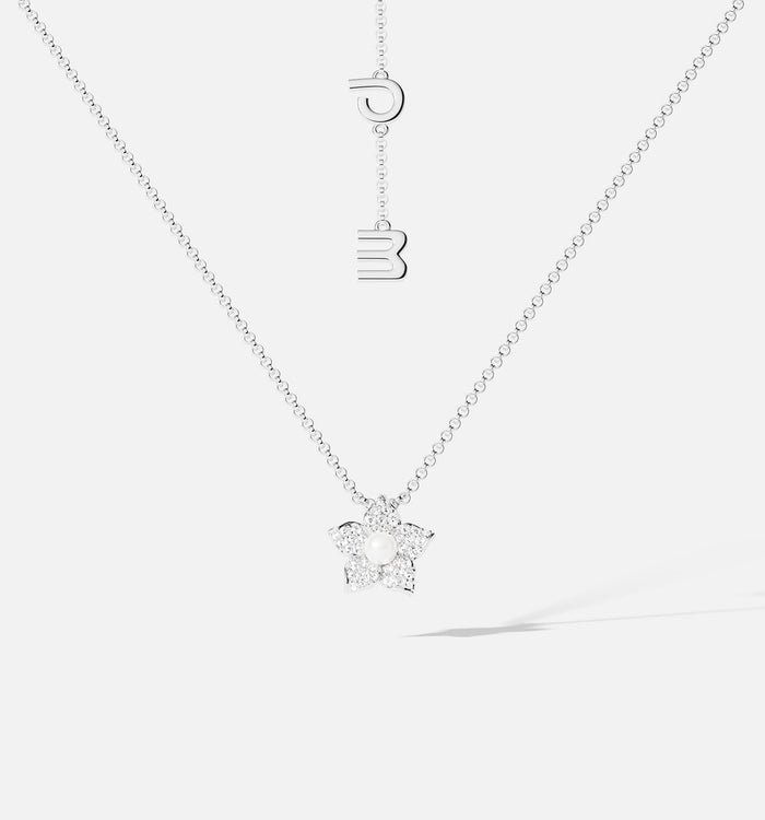 apm monaco Collier Ajustable Fleur Avec Perle