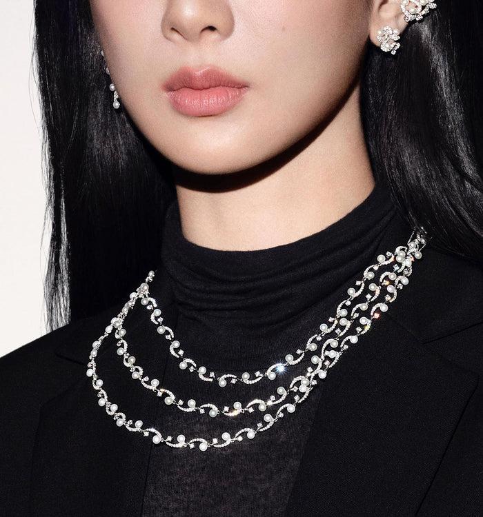 Apm Monaco Collier Ajustable Fleurs Avec Perles