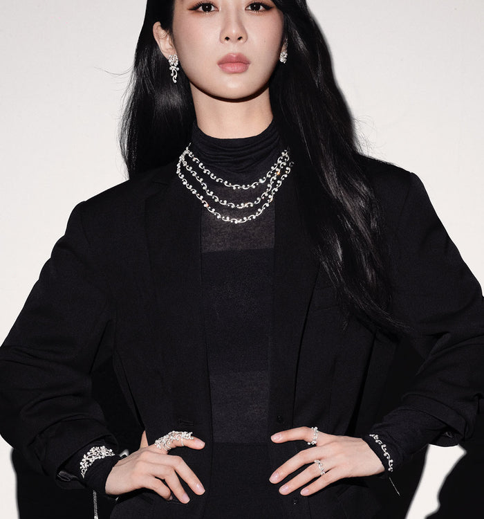 Apm Monaco Collier Ajustable Fleurs Avec Perles