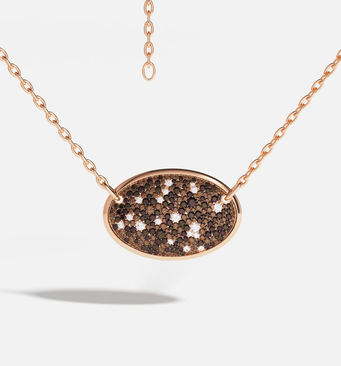 apm monaco Collier Ajustable Ovale Chocolat