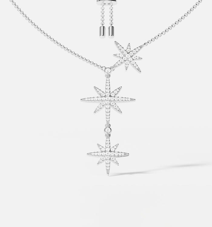 apm monaco Collier Ajustable Triple Météorites