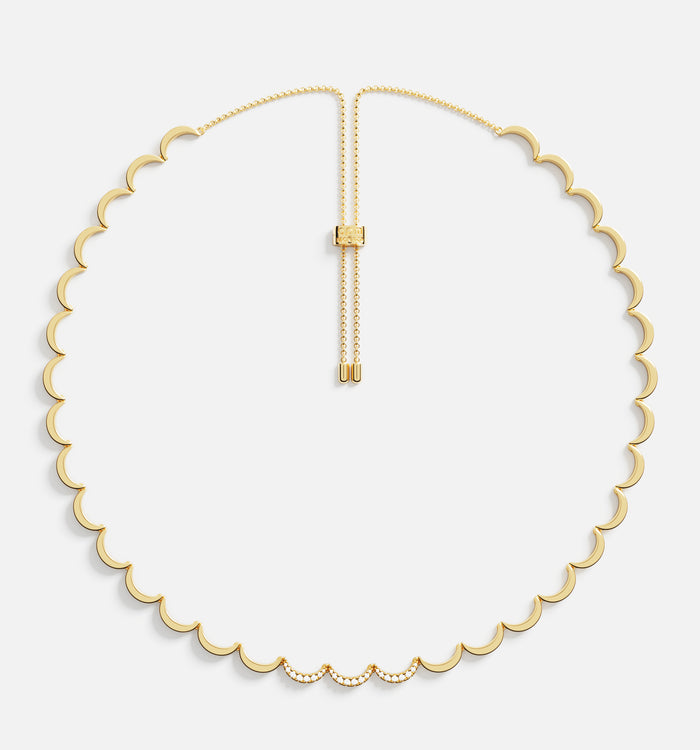 apm monaco Collier Ajustable Wavy Or jaune