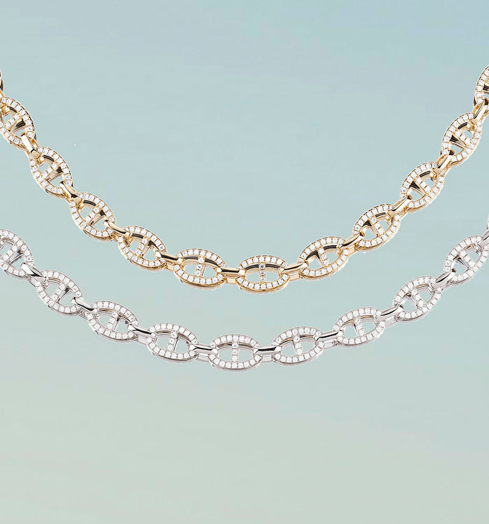 Apm Monaco Collier Chaîne Maille Marine