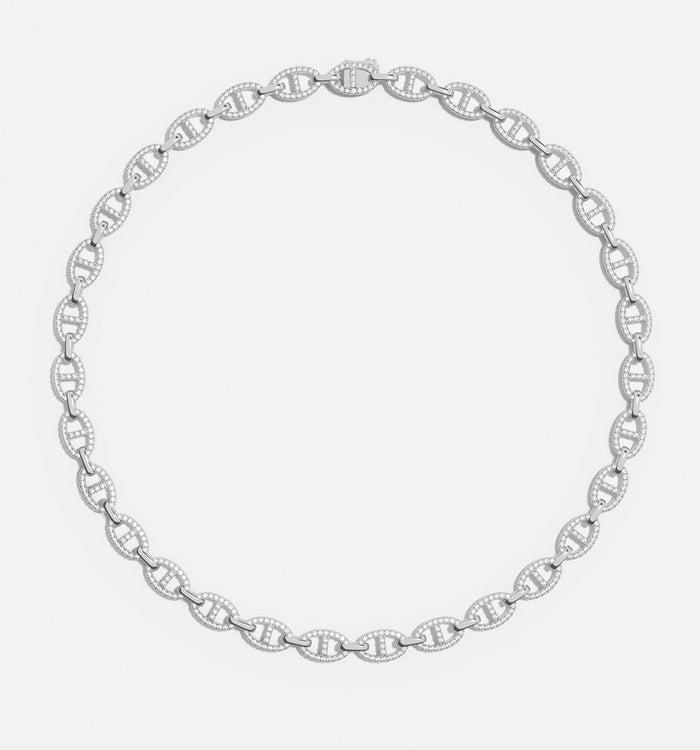 apm monaco Collier Chaîne Maille Marine