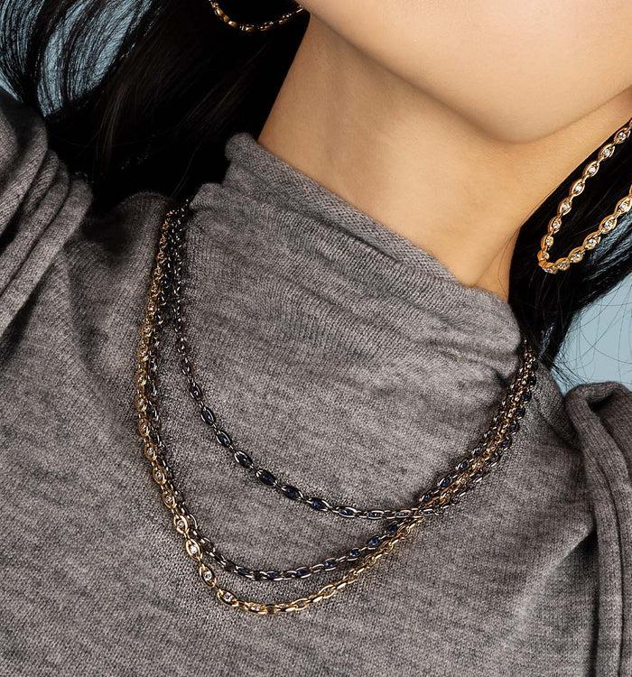 Apm Monaco Collier Chaîne Pavé