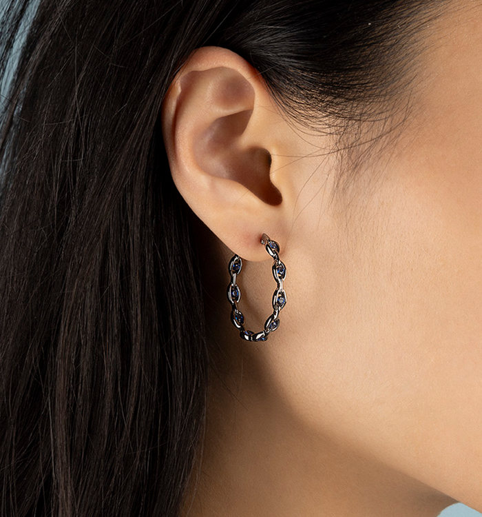 Apm Monaco Créoles Chaîne Pavé