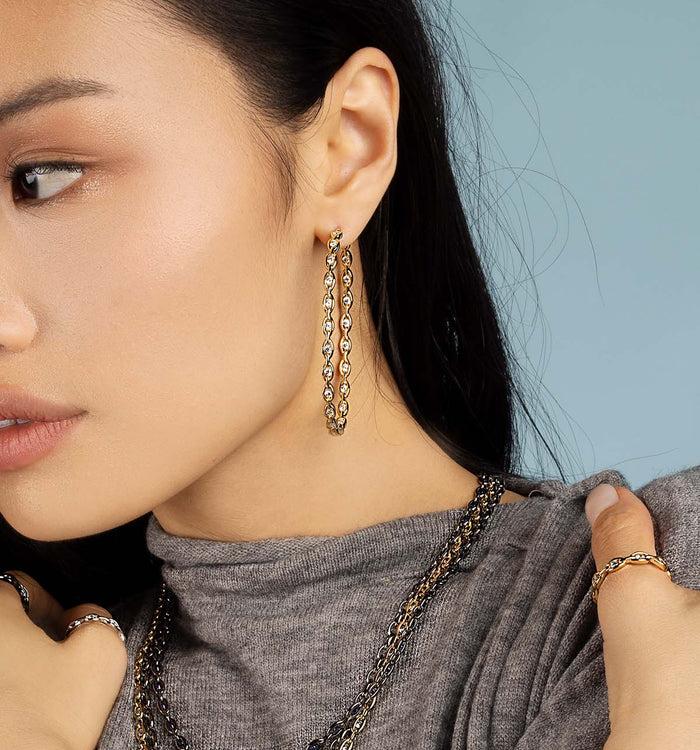 Apm Monaco Créoles Chaîne Pavé XL