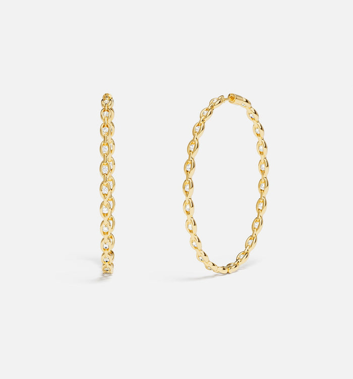 apm monaco Créoles Chaîne Pavé XL