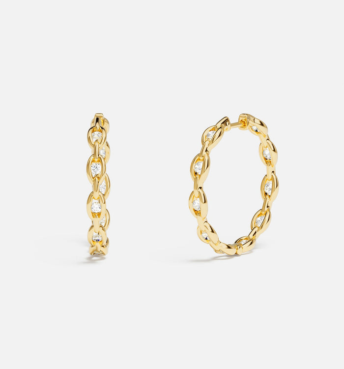 apm monaco Créoles Chaîne Pavé