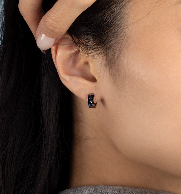 Apm Monaco Créoles Code Morse LOVE Bleues