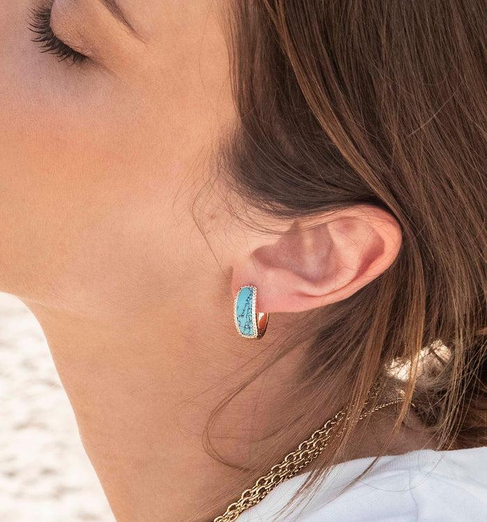 Apm Monaco Créoles Lagon Plaquées Or 18 Carats