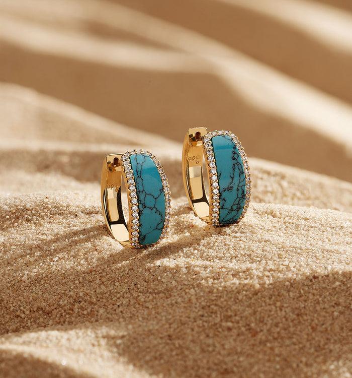 Apm Monaco Créoles Lagon Plaquées Or 18 Carats