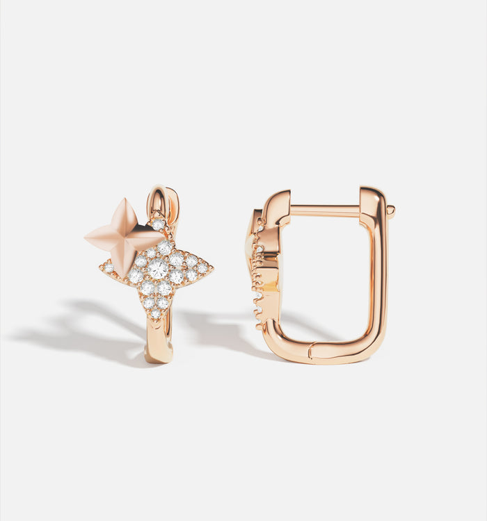 apm monaco Créoles météorites carrées or rose