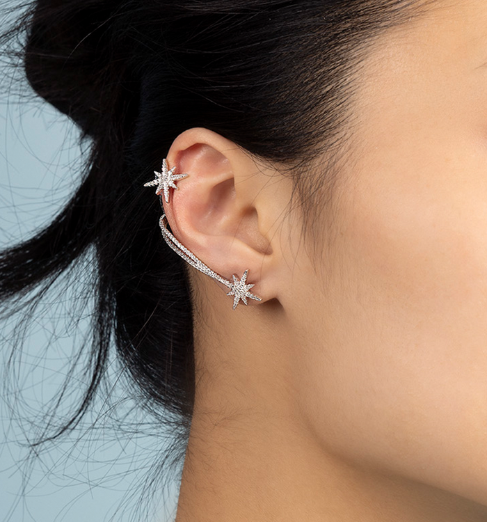 Apm Monaco Ear Cuff Asymmetric Double Météorites