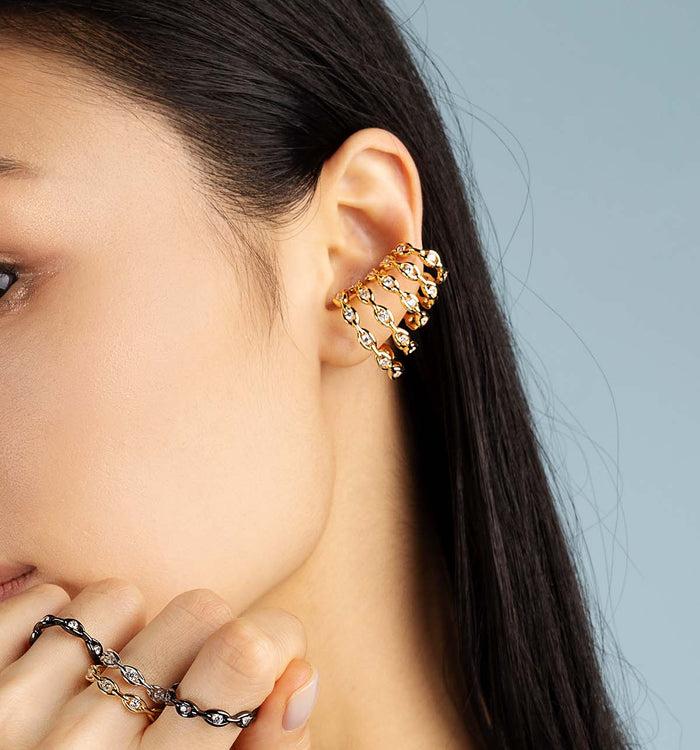 Apm Monaco Ear Cuff Chaîne Pavé