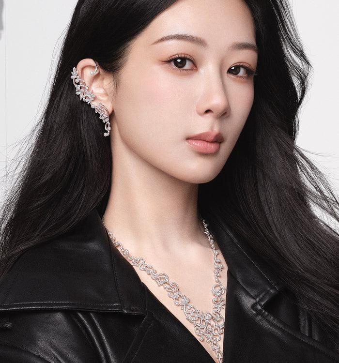 Apm Monaco Ear Cuff Fleurs Avec Perles