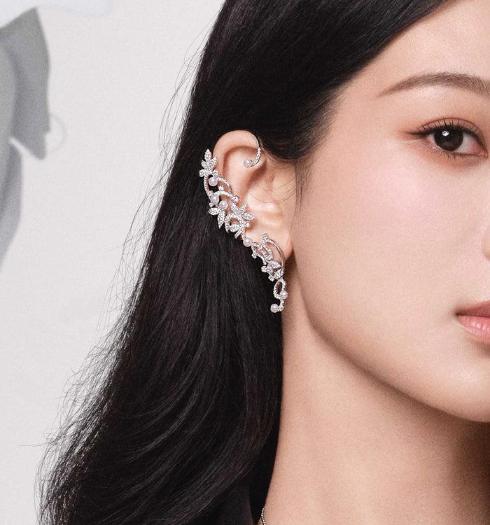 Apm Monaco Ear Cuff Fleurs Avec Perles