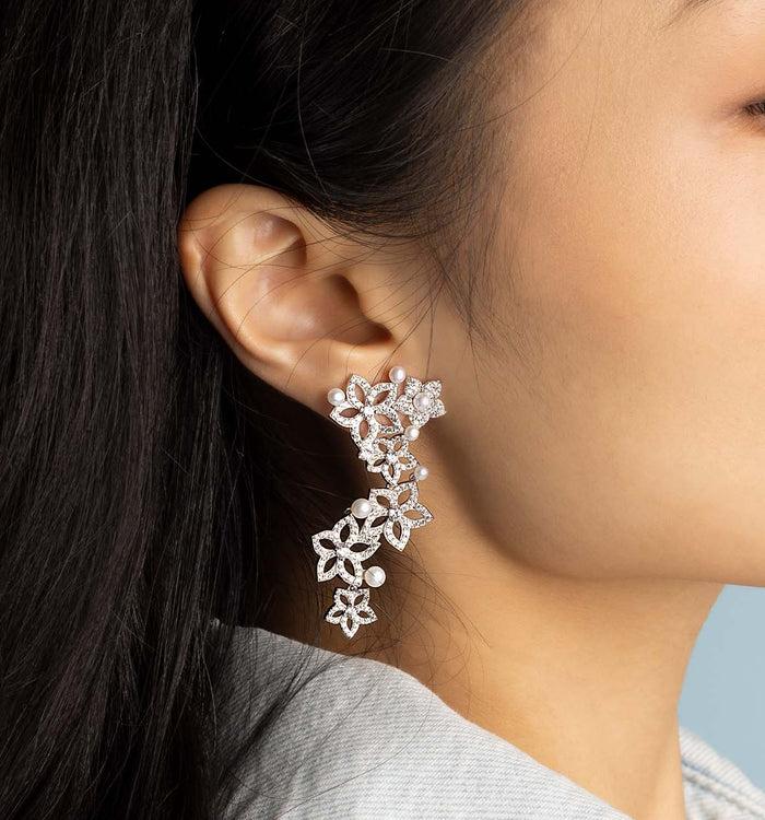 Apm Monaco Ear Jacket Fleur Avec Perles