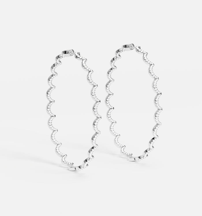 apm monaco Grandes créoles wavy argent