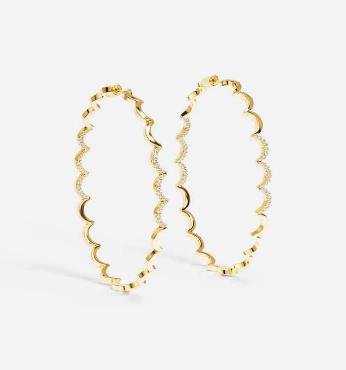 apm monaco Grandes créoles wavy or jaune