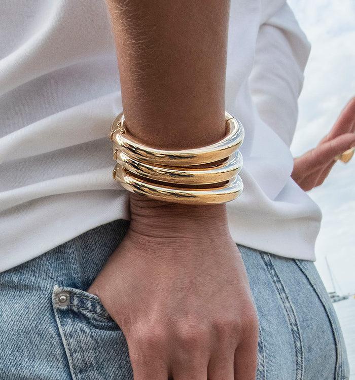 Apm Monaco Jonc Bold Plaqué Or 18 Carats