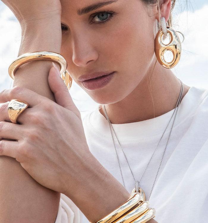 Apm Monaco Jonc Bold Plaqué Or 18 Carats