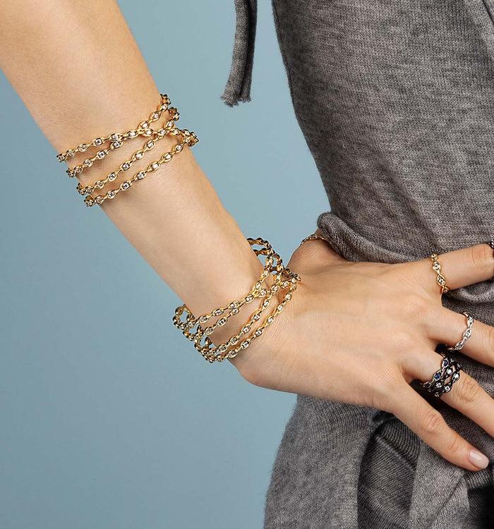 Apm Monaco Jonc Chaîne Pavé