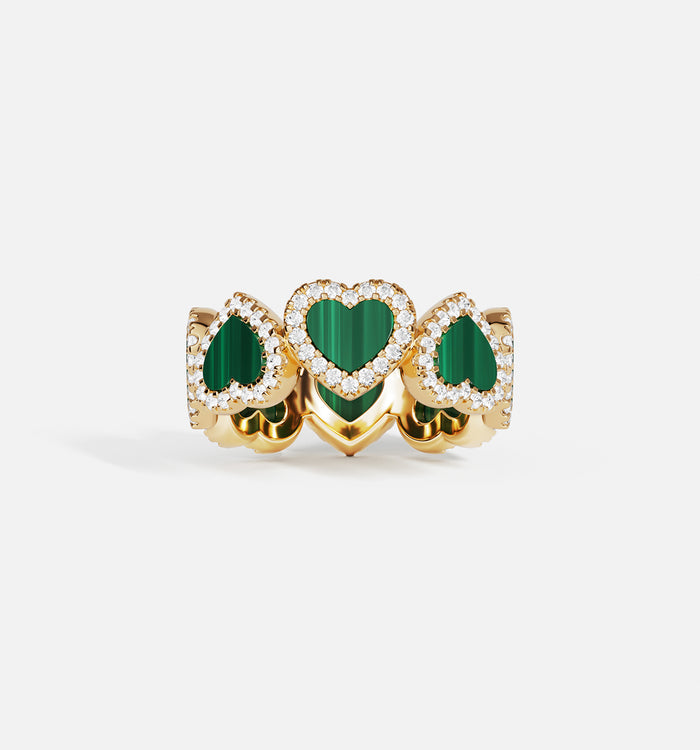 apm monaco Malachite Heart Ring