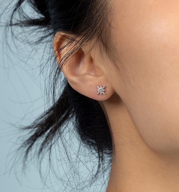 Apm Monaco Mini Clous D'oreilles Météorites - Argent