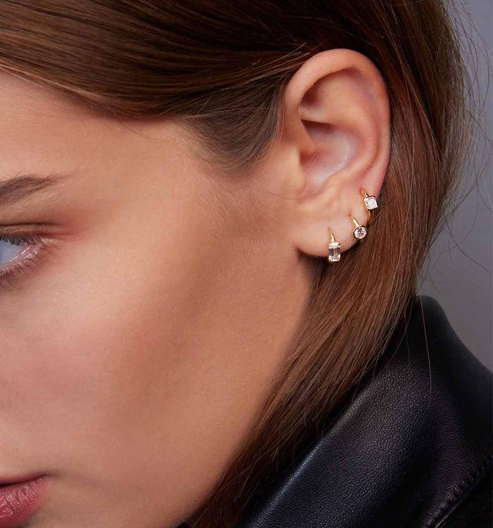 apm monaco Petites Créoles Diamant Asscher (0.40ct)