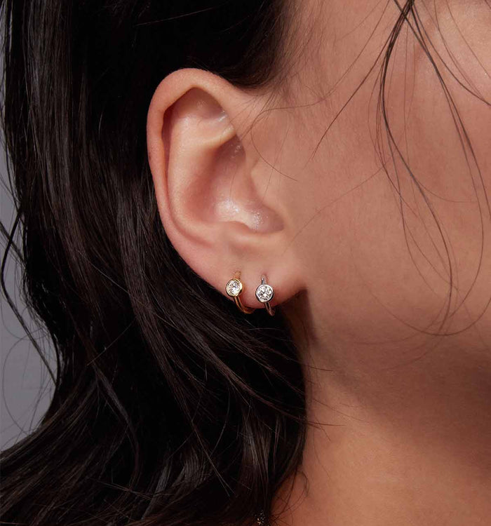 Apm Monaco Petites Créoles Diamant Rond (0.28ct)