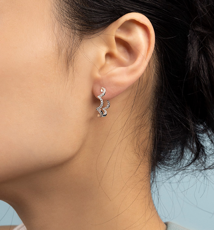 Apm Monaco Petites Créoles Wavy Argent