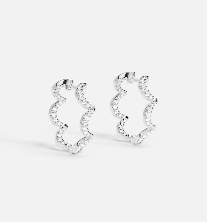 apm monaco Petites créoles wavy argent