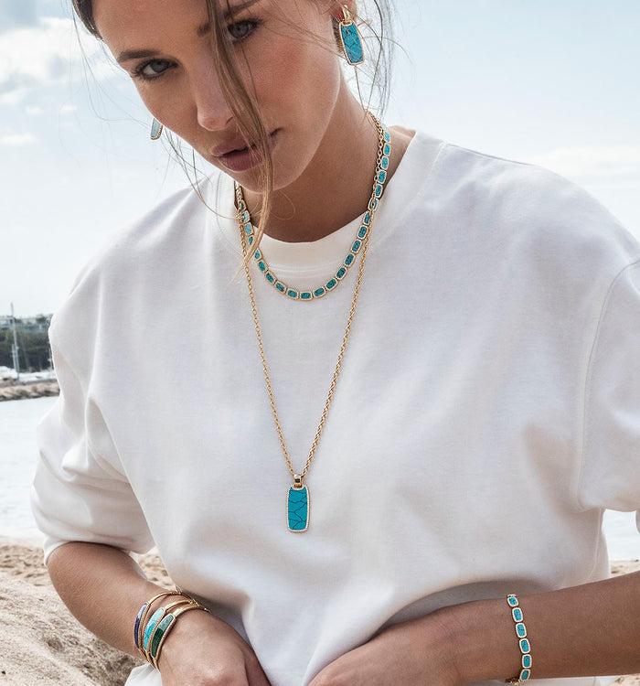 Apm Monaco Ras-de-cou Lagon Plaqué Or 18 Carats