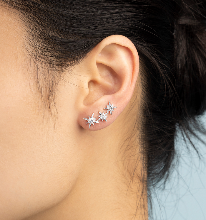 Apm Monaco Boucles D'Oreilles Asymétriques Triple Météorites