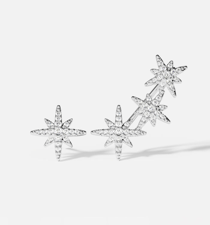 apm monaco Boucles d'Oreilles Asymétriques Triple Météorites