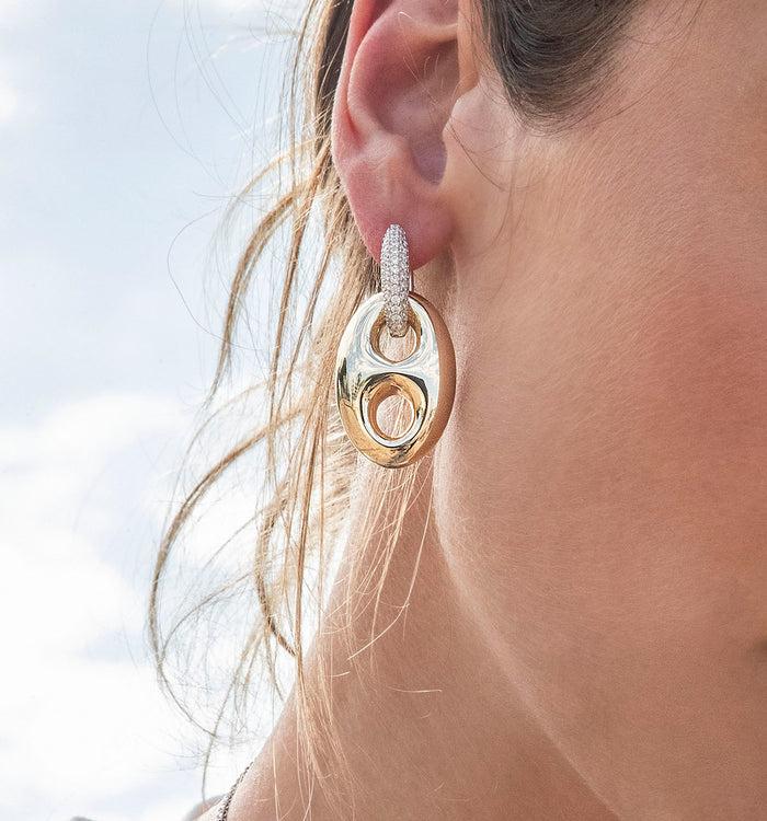 Apm Monaco Boucles D'Oreilles Grain De Café Argent Pur 999