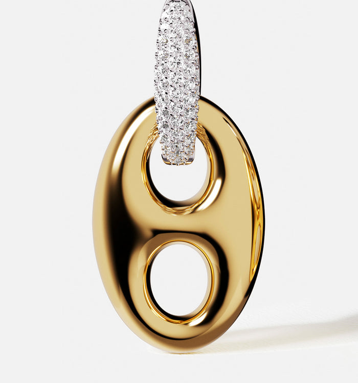 Apm Monaco Boucles D'Oreilles Grain De Café Argent Pur 999