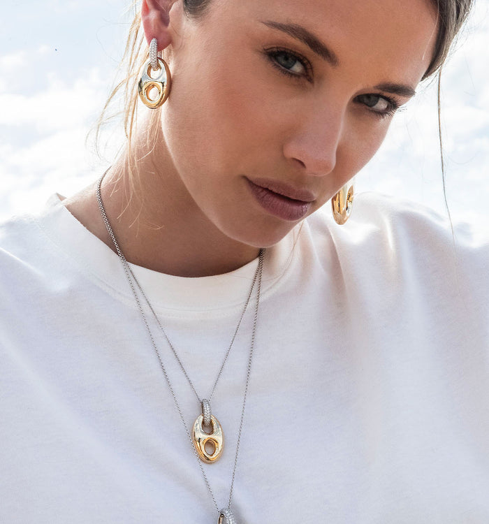 Apm Monaco Boucles D'Oreilles Grain De Café Argent Pur 999