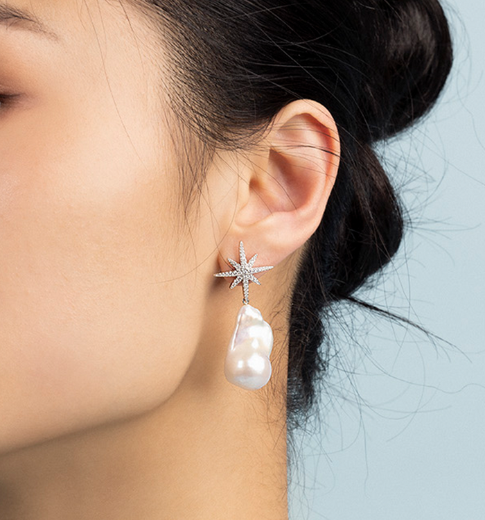 Apm Monaco Boucles D'Oreilles Météorites Avec Perles