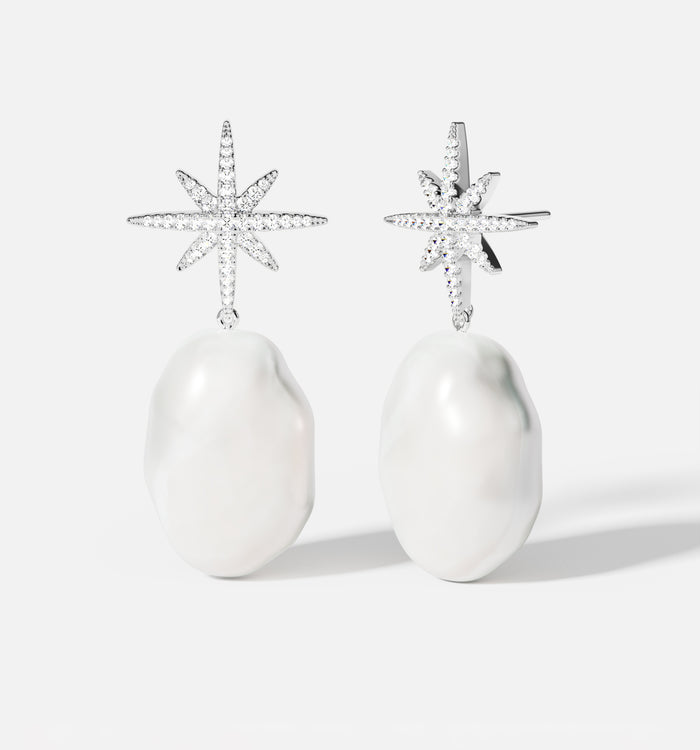 apm monaco Boucles d'Oreilles Météorites avec Perles