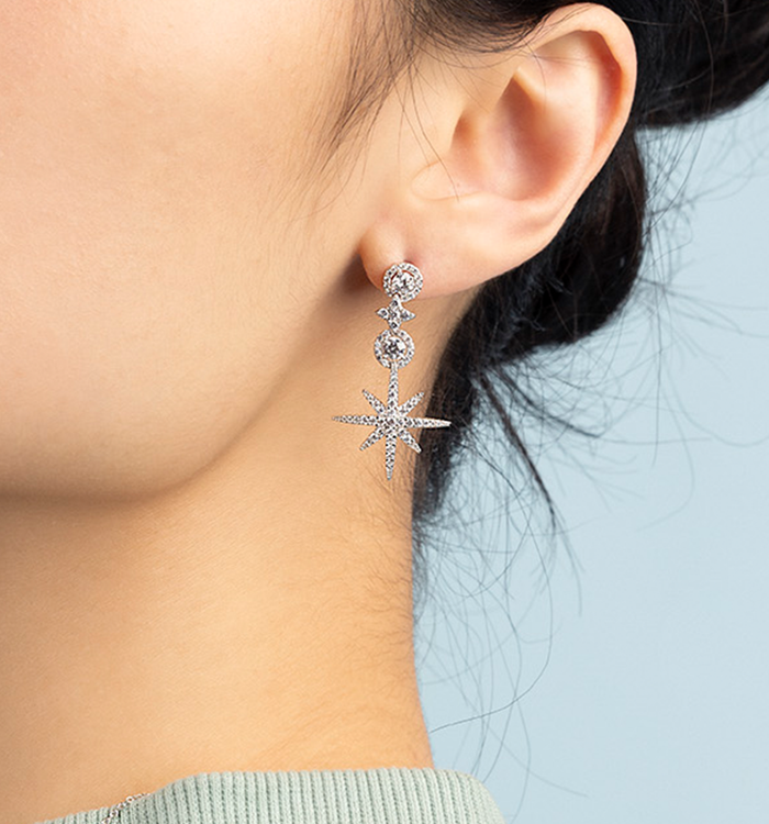 Apm Monaco Boucles D'Oreilles Pavé Météorites & Cercles