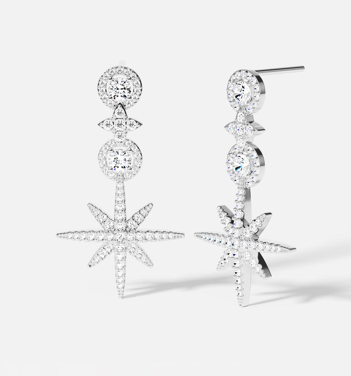 apm monaco Boucles d'Oreilles Pavé Météorites & Cercles