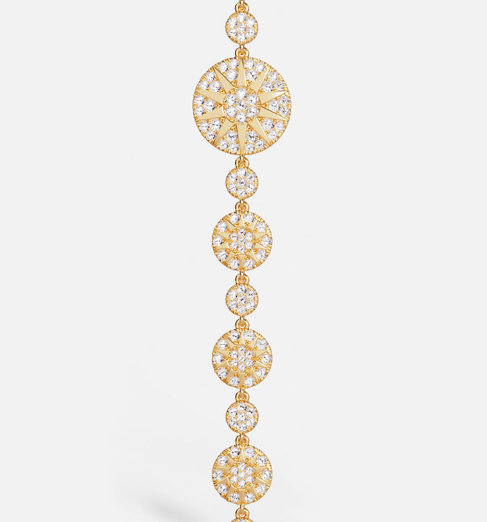 Apm Monaco Boucles D'Oreilles Soleil Longues Plaquées Or 18 Carats