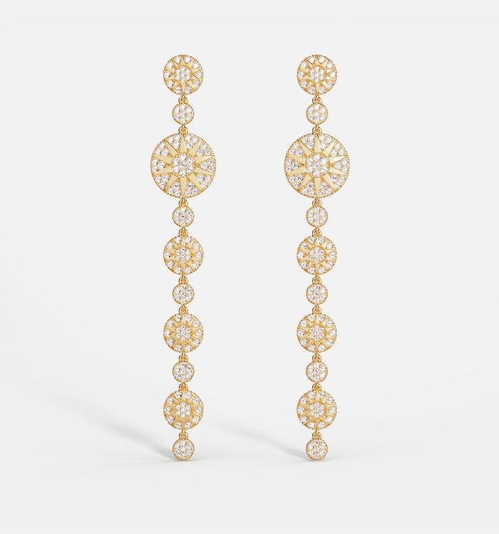 apm monaco Boucles d'Oreilles Soleil Longues plaquées or 18 carats