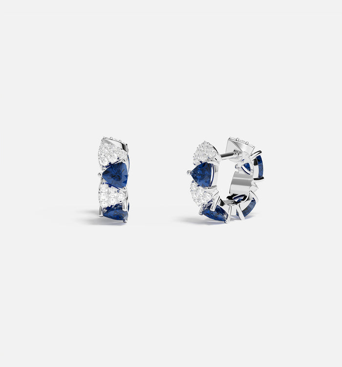 apm monaco Boucles d'Oreilles Triangle Bleu et Blanc