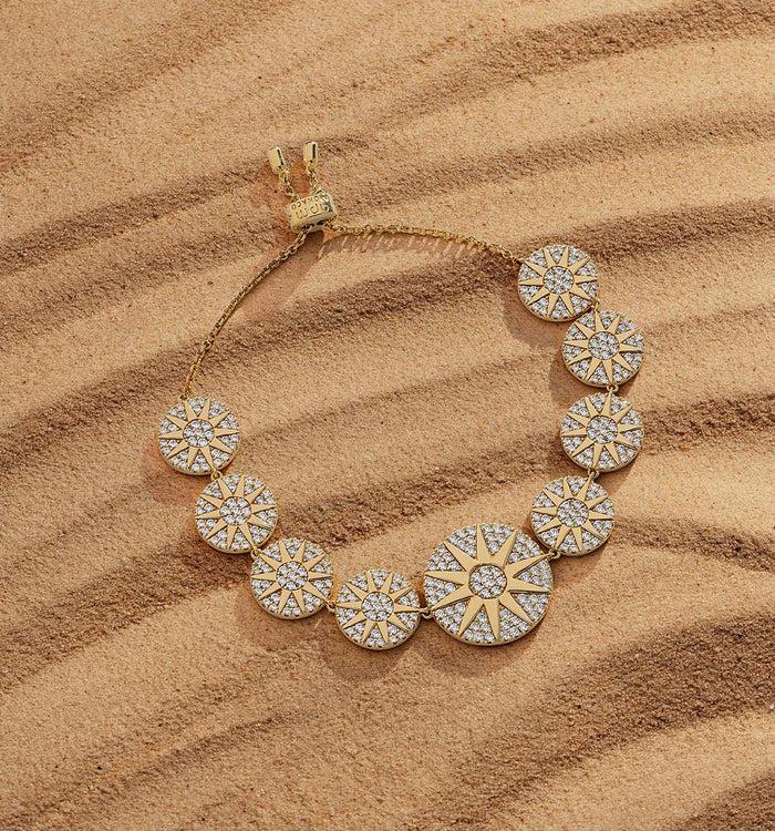 Apm Monaco Bracelet Ajustable Soleil Plaqué Or 18 Carats